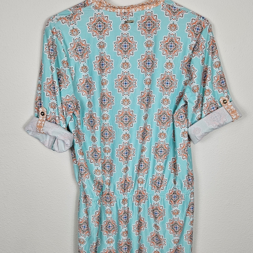 Cabana Life Tunic Swim Cover Up Dress Women's Size L Style:464-C-CV8 Blue Orange - Picture 5 of 11